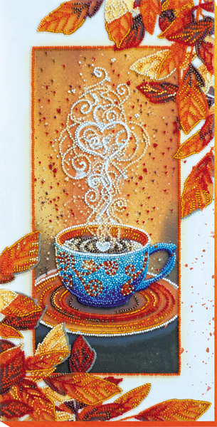 AUTUMN LATTE, ABRIS ART BEAD EMBROIDERY KIT large AB-843