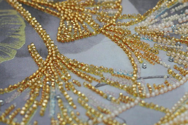 GINKGO LEAVES ABRIS ART BEAD EMBROIDERY KIT ( AB-844)