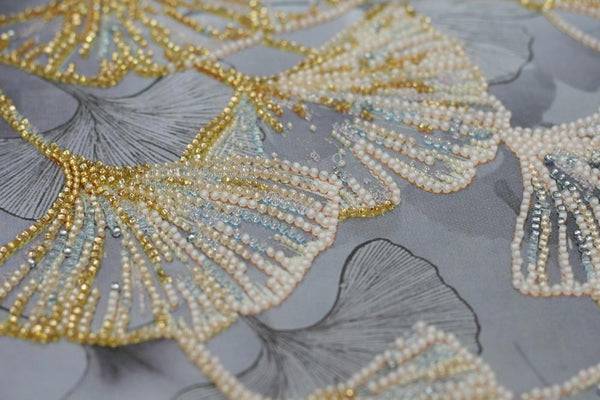 GINKGO LEAVES ABRIS ART BEAD EMBROIDERY KIT ( AB-844)