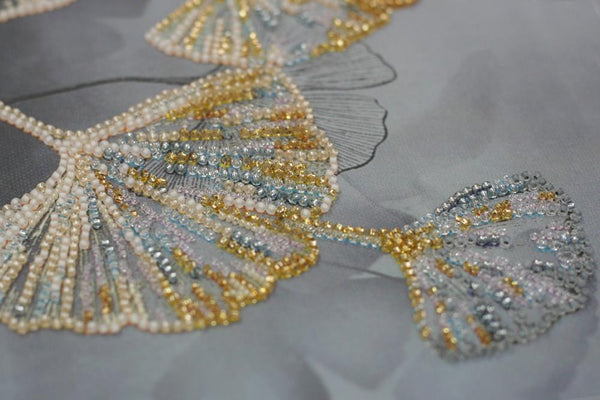 GINKGO LEAVES ABRIS ART BEAD EMBROIDERY KIT ( AB-844)