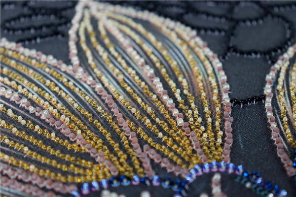 BLOOMING IN THE DARK FLOWER ABRIS ART BEAD EMBROIDERY KIT 40cm x 30cm ( AB-903)