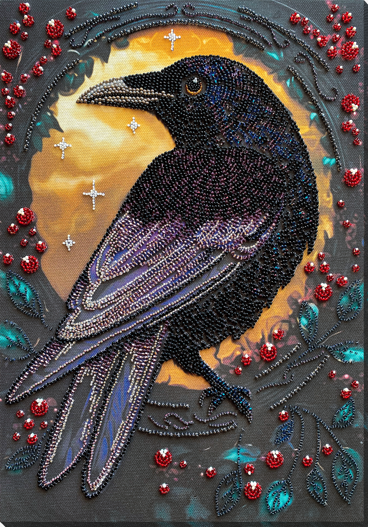 BLACK RAVEN, ABRIS ART BEAD EMBROIDERY KIT large AB-904