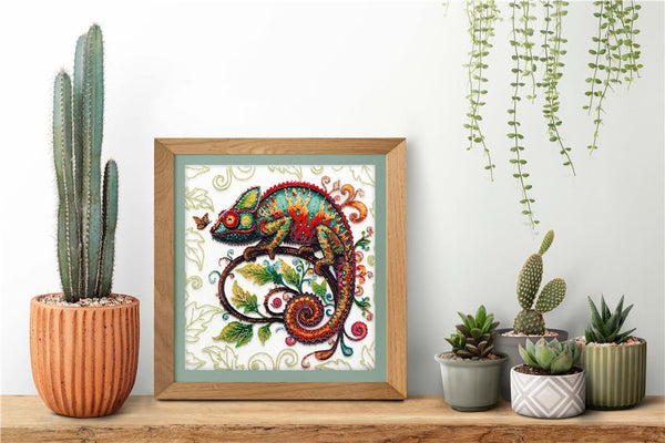 MASTER OF REINCARNATION CHAMELEON, ABRIS ART BEAD EMBROIDERY KIT large AB-936