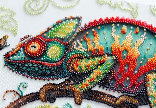 MASTER OF REINCARNATION CHAMELEON, ABRIS ART BEAD EMBROIDERY KIT large AB-936