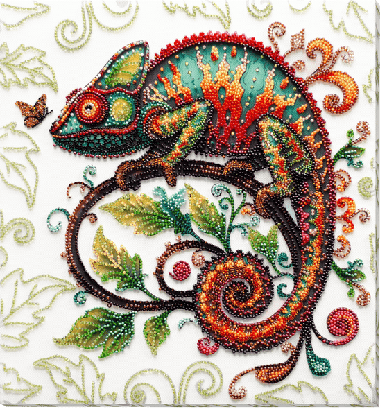 MASTER OF REINCARNATION CHAMELEON, ABRIS ART BEAD EMBROIDERY KIT large AB-936