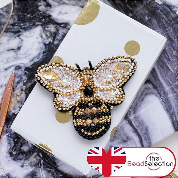 GOLDEN BEE BROOCH KIT, ABRIS ART BEAD EMBROIDERY BROOCH KIT(AD-066)