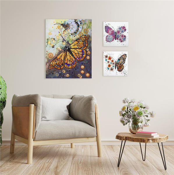 PINK WINGS BUTTERFLY ABRIS ART BEAD EMBROIDERY KIT MIDI 15cm x 15cm ( AM-238)