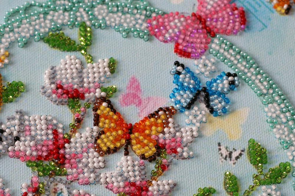 KEYS TO THE SPRING BUTTERFLYS AND FLOWER ABRIS ART BEAD EMBROIDERY KIT (AMB-020)