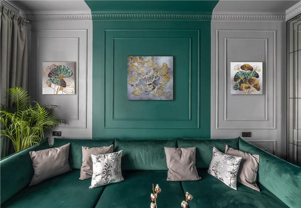 EMERALD LEAVES ABRIS ART BEAD EMBROIDERY KIT 20cm x 20cm ( AMB-087)