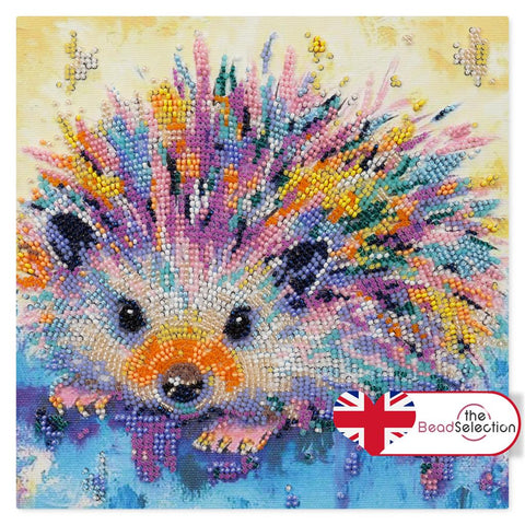 COLOURFUL HEDGEHOG ABRIS ART BEAD EMBROIDERY KIT MIDI 20cm x 20cm ( AMB-101 )