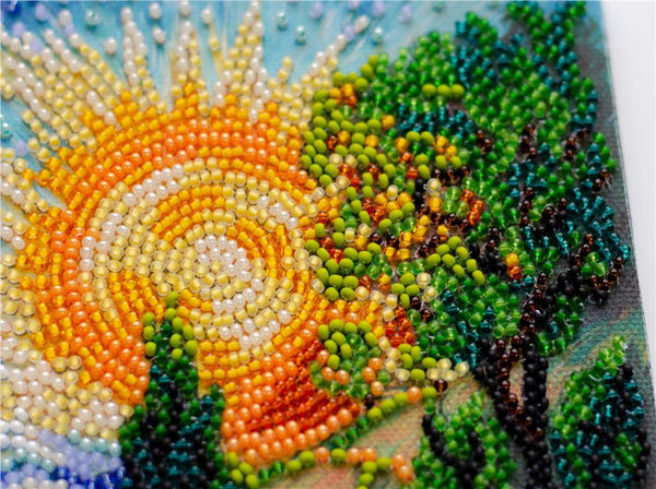 SUMMER MEMORIES ABRIS ART BEAD EMBROIDERY KIT 20cm x 20cm ( AMB-115)