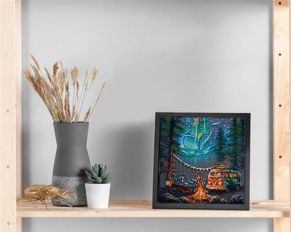 CAMPING UNDER THE STARS ABRIS ART BEAD EMBROIDERY KIT 20cm x 20cm ( AMB-118)