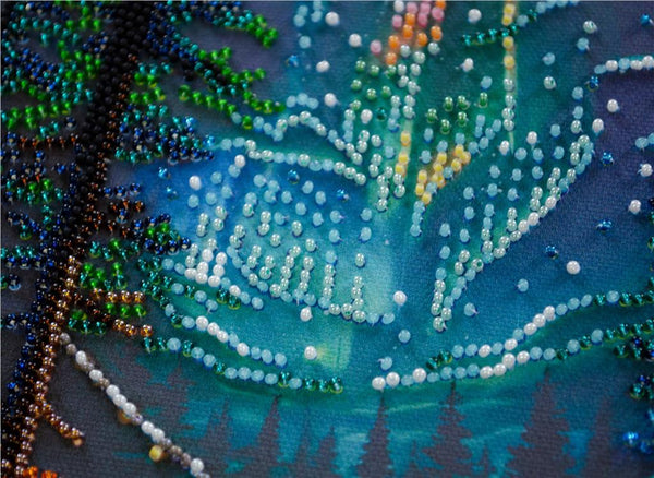 CAMPING UNDER THE STARS ABRIS ART BEAD EMBROIDERY KIT 20cm x 20cm ( AMB-118)