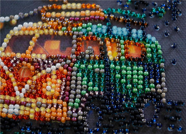 CAMPING UNDER THE STARS ABRIS ART BEAD EMBROIDERY KIT 20cm x 20cm ( AMB-118)