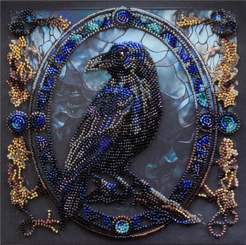 SHADE OF THE NIGHT ABRIS ART BEAD EMBROIDERY KIT 20cm x 20cm ( AMB-120)
