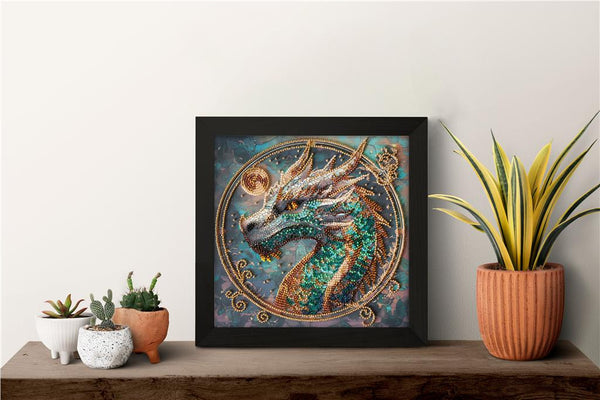 BREATH OF FIRE DRAGON ABRIS ART BEAD EMBROIDERY KIT 20cm x 20cm ( AMB-122)