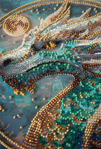 BREATH OF FIRE DRAGON ABRIS ART BEAD EMBROIDERY KIT 20cm x 20cm ( AMB-122)