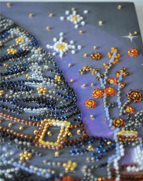 WITCHES HAT HALLOWEEN ABRIS ART BEAD EMBROIDERY KIT 20cm x 20cm ( AMB-123)