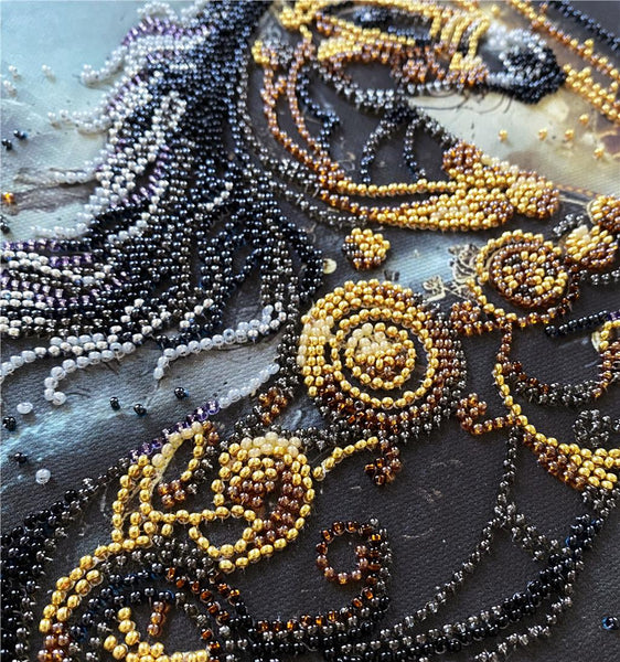 DARK LIGHTNING HORSE ABRIS ART BEAD EMBROIDERY KIT 20cm x 20cm ( AMB-129)