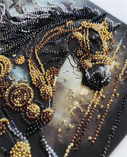 DARK LIGHTNING HORSE ABRIS ART BEAD EMBROIDERY KIT 20cm x 20cm ( AMB-129)