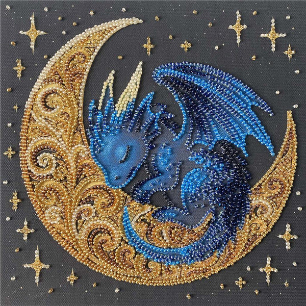 LITTLE DRAGON OF MOONLIT LEGENDS BEAD EMBROIDERY KIT 20cm x 20cm ( AMB-130)