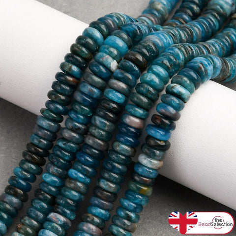 50 Apatite Gemstone Rondelle Flat Round Beads 6mm x 2mm GS221