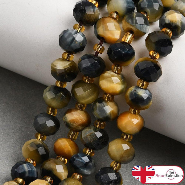 25 TIGER EYE GEMSTONE BEADS 8mm CHAKRA STONES JEWELLERY MAKING GS51