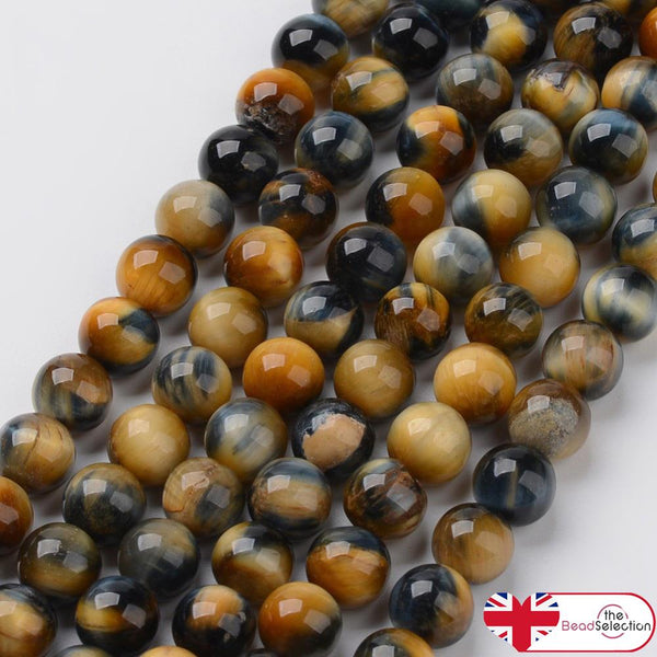 25 TIGER EYE GEMSTONE BEADS 8mm CHAKRA STONES JEWELLERY MAKING GS51
