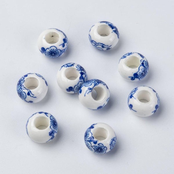 10 ROSE FLOWER GLASS BEADS 10mm PINK TOP QUALITY GLS24