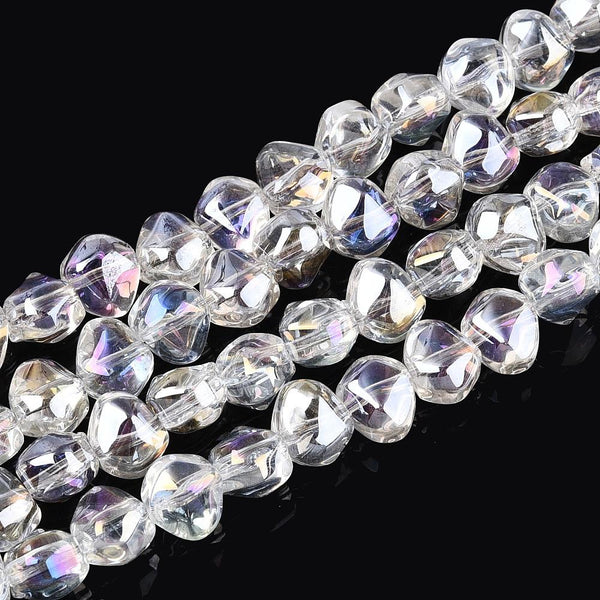 30 Nugget Glass Beads 8mm Electroplated lustre Jewellery Making