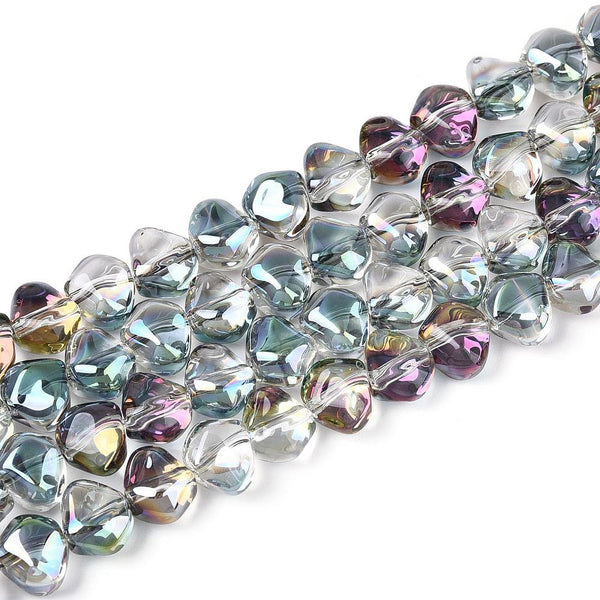 30 Nugget Glass Beads 8mm Electroplated lustre Jewellery Making