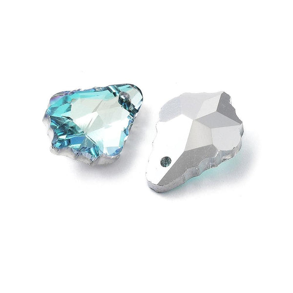 5 Crystal Glass Faceted Leaf Sun Catcher Drop Pendant 16mm AB LUSTRE AQUA GLS237