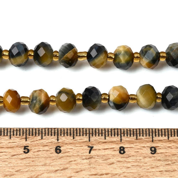 25 TIGER EYE GEMSTONE BEADS 8mm CHAKRA STONES JEWELLERY MAKING GS51