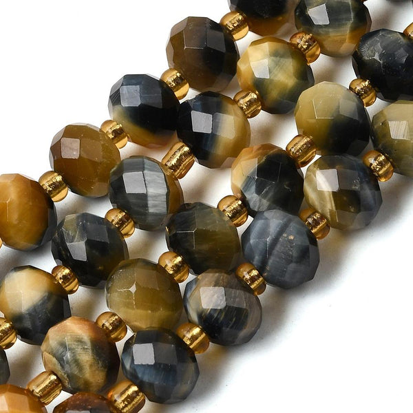25 TIGER EYE GEMSTONE BEADS 8mm CHAKRA STONES JEWELLERY MAKING GS51