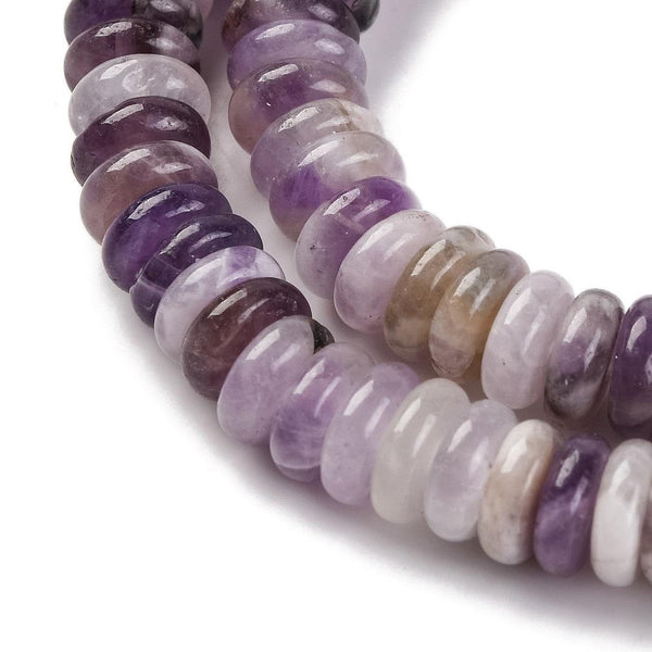 50 Amethyst Gemstone Rondelle Flat Round Beads 6mm x 2mm GS223