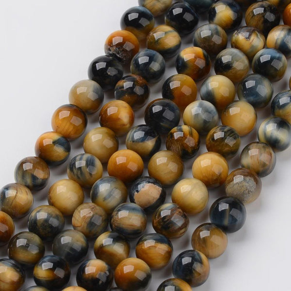 25 TIGER EYE GEMSTONE BEADS 8mm CHAKRA STONES JEWELLERY MAKING GS51