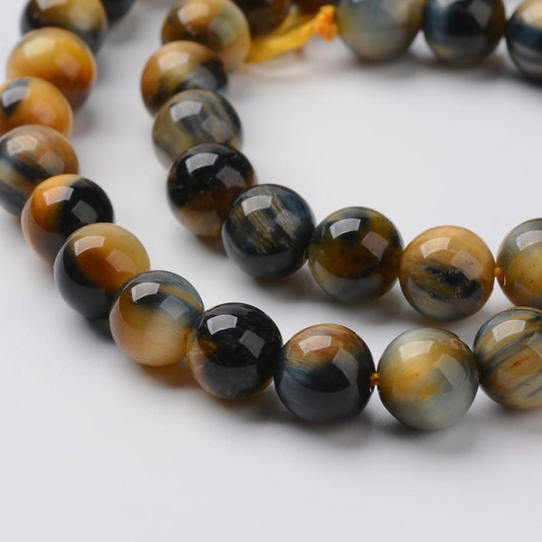 25 TIGER EYE GEMSTONE BEADS 8mm CHAKRA STONES JEWELLERY MAKING GS51