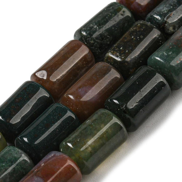 20 INDIAN AGATE TUBE COLUMN GEMSTONE BEADS 10mm Jewellery Making GS234