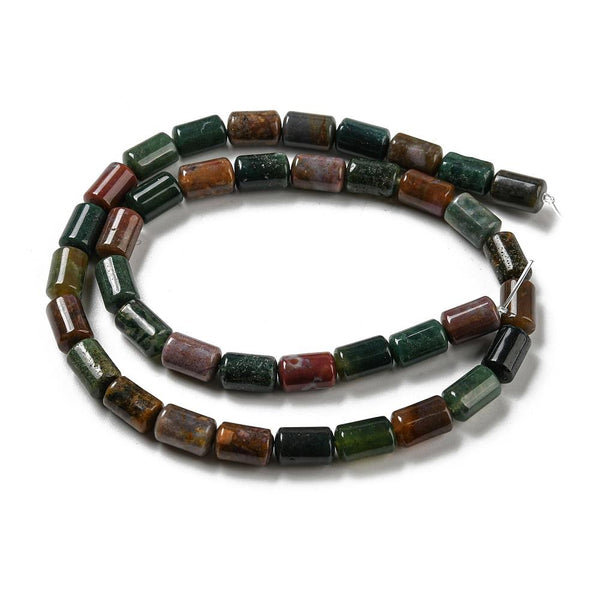 20 INDIAN AGATE TUBE COLUMN GEMSTONE BEADS 10mm Jewellery Making GS234