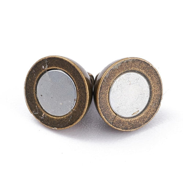 5 Magnetic Clasps Round Ball 11.5mm x 6mm Very Strong Bronze Plated AF48