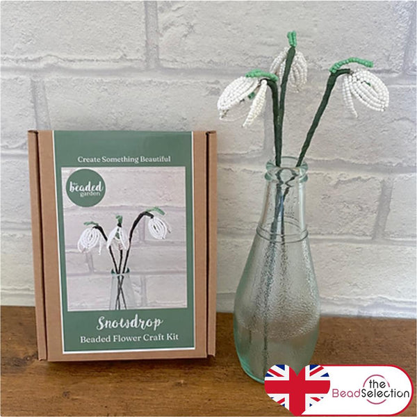 Beaded Flower Kit Snowdrop Flower Craft Kit. French Beading kit. (TBG-SNO)