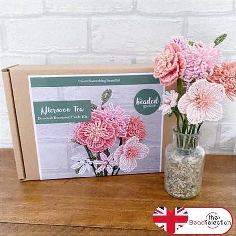 Beaded Flower Kit Afternoon Tea Vase Craft Kit. French Beading kit (TBG-ATV)