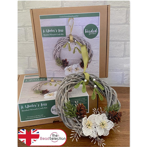 Beaded Flower Kit Winters Kiss Wreath Craft Kit. French Beading kit (TBG-AWKW)