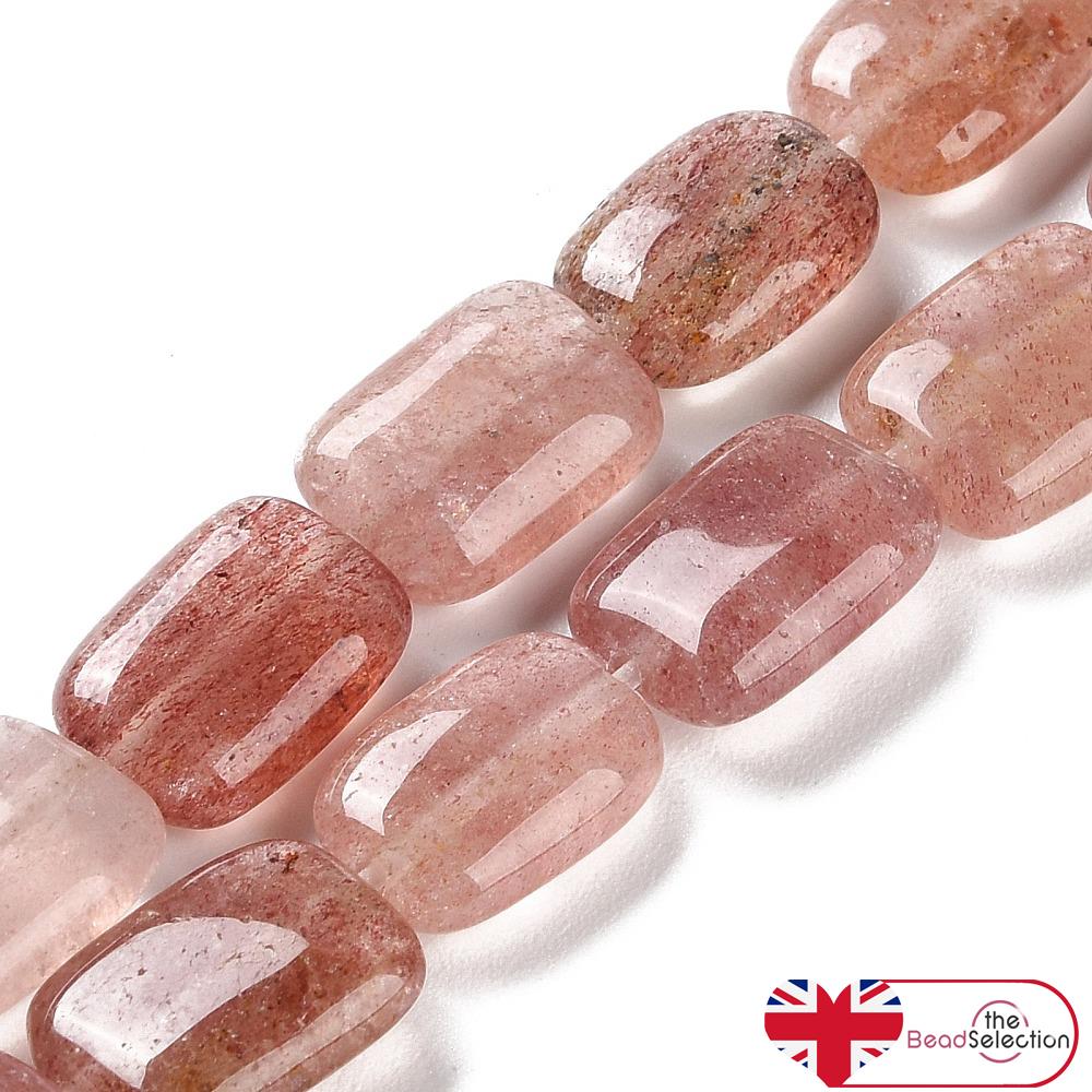 10 Strawberry Quartz Beads Gemstone 15mm X 10mm Jewellery Making GS201