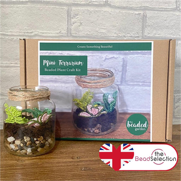 Mini Terrarium Craft Kit. French Beading kit, Beaded Flower Kit (TBG-MT)