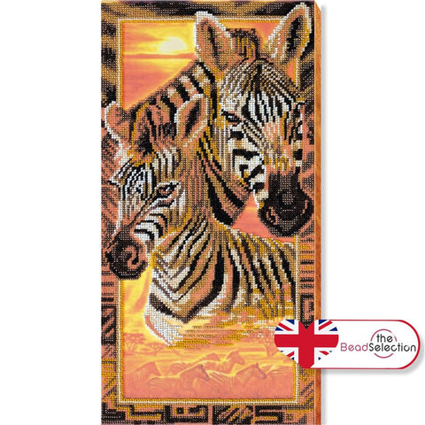 ZEBRAS ABRIS ART BEAD EMBROIDERY KIT large 40cm x 20cm ( AB-539 )