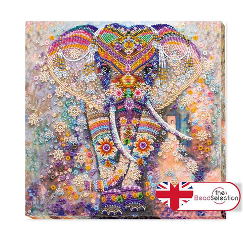 MIRACLE OF INDIA ELEPHANT ABRIS ART BEAD EMBROIDERY KIT 30cm x 30cm ( AB-587)