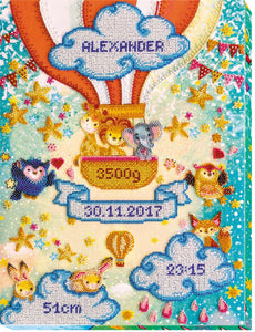 BABY BIRTH METRICS ABRIS ART BEAD EMBROIDERY KIT large 40cm x 30cm ( AB-590 )