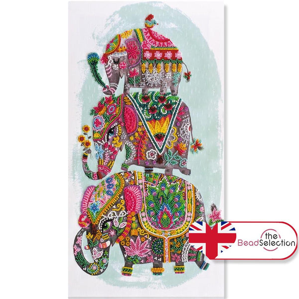 THREE ELEPHANTS ABRIS ART BEAD EMBROIDERY KIT large 46cm x 26cm ( AB-605)