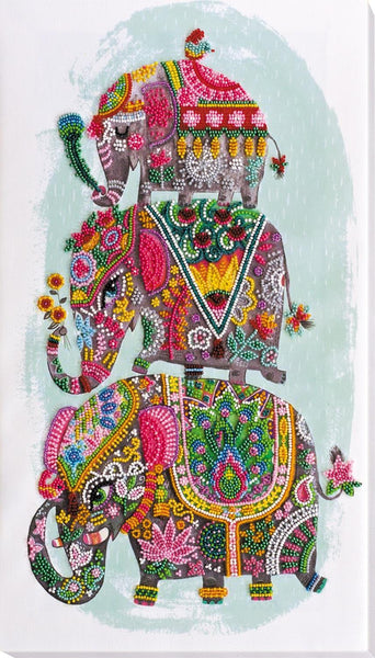 THREE ELEPHANTS ABRIS ART BEAD EMBROIDERY KIT large 46cm x 26cm ( AB-605)